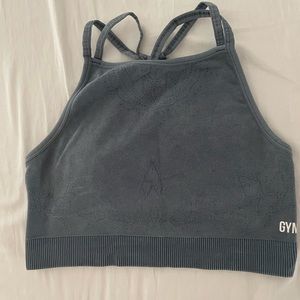 Gymshark bra in pretty suede blue color